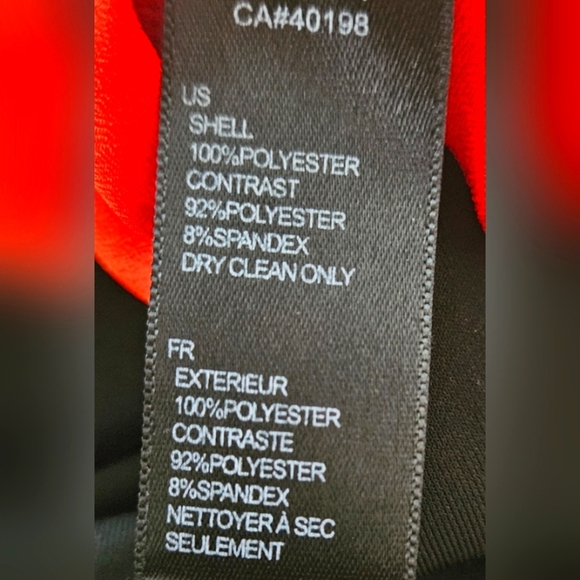 πDressy Halter Top Color Block Firy Rust Orange Black With Accent Bow Size Sπ - Picture 5 of 5